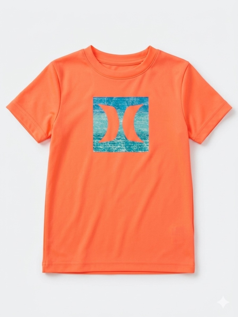 Hurley Kids Neon Orange Graphic Rash Guard Swim Shirt Top Size 4T